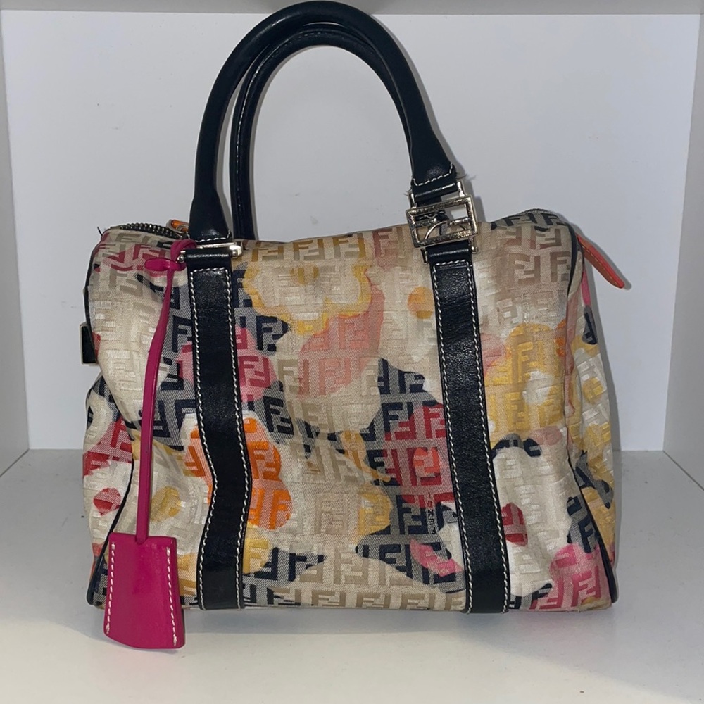 RARE&💯AUTHENTIC Fendi Floral Zucchino Boston Bag